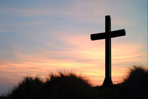 Cross at sunset