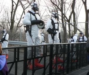 Babylon Fields troops in hazmat suits