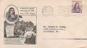 Scott 724, Wm Penn, detailed pictorial cachet with New Castle, DE rubber stamp on back